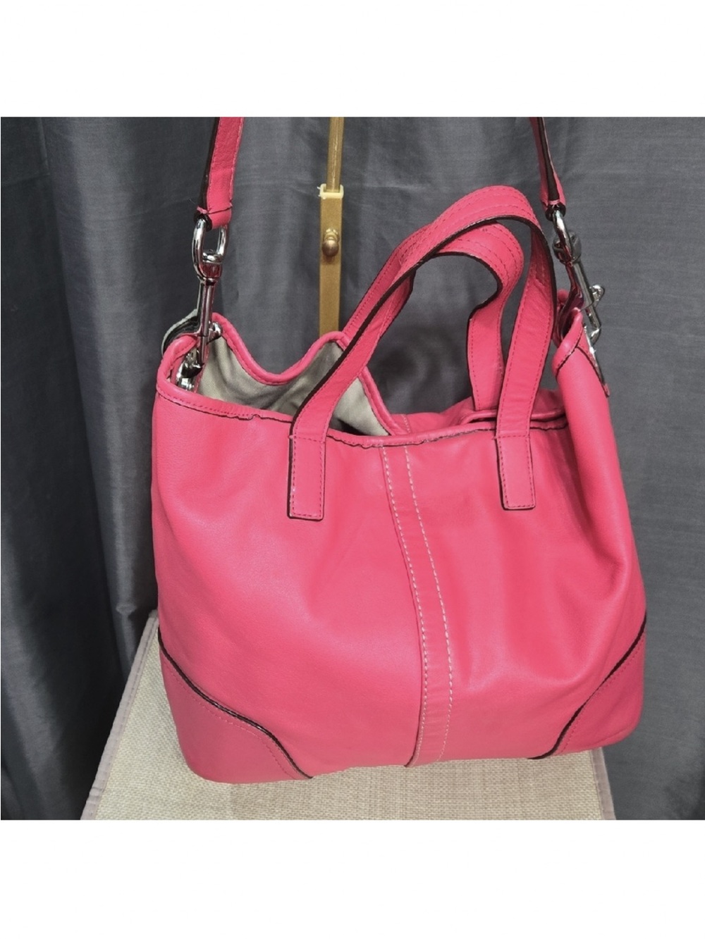 Coach Hot Pink Leather Tote